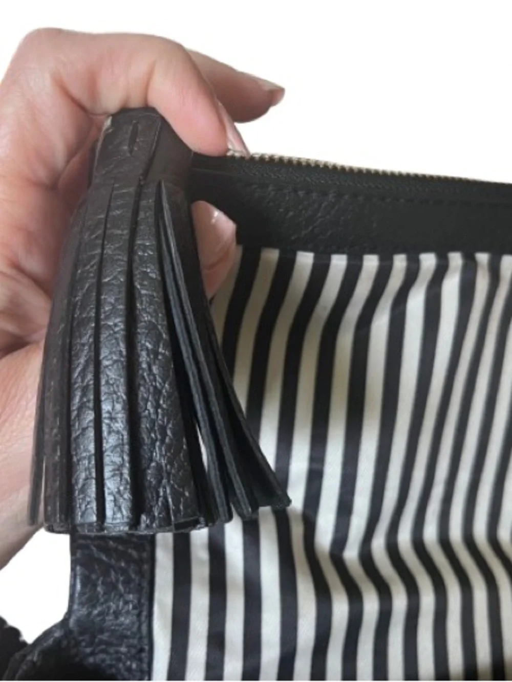 Kate Spade Black Pebbled Leather Cobble Hill Marsala Crossbody Clutch Bag